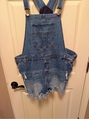refuge Light Blue Denim Shortalls